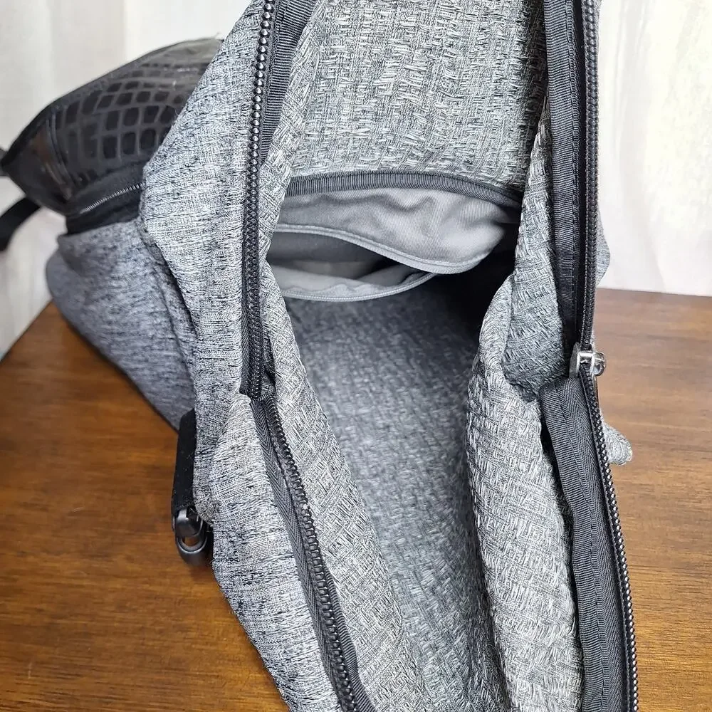 Cote&Ciel Nile Basalt Eco Yarn Backpack | Manganite Gray black travel bag large